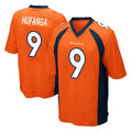 D.Broncos #9 Talanoa Hufanga Player Orange Color Home Game Ddoa Stitched Jerseys