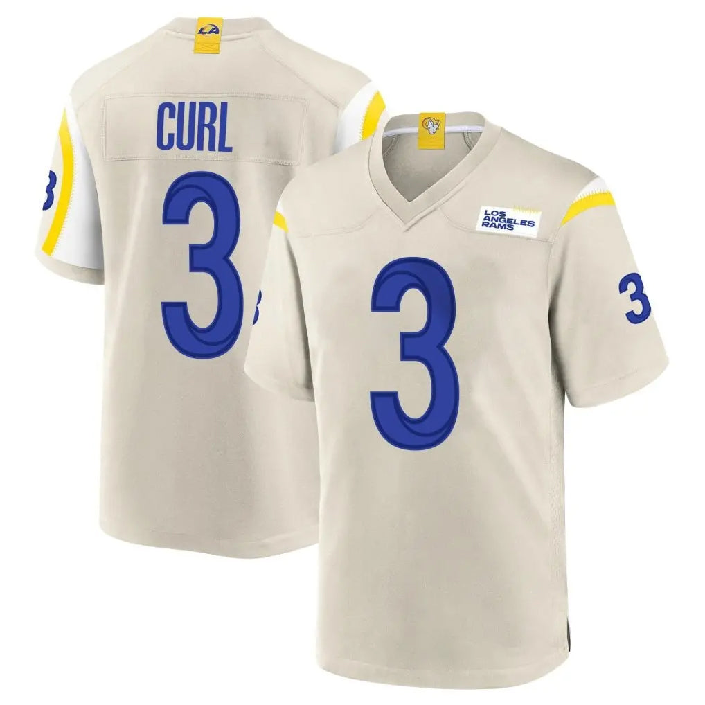 LA.Rams #3 Kam Curl Player Bone Home Game Ddoa Stitched Jerseys