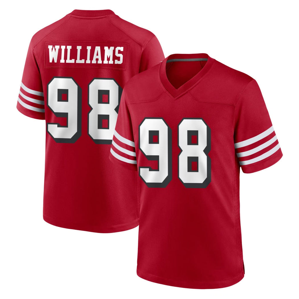 SF.49ers #98 Mykel Williams Player Red Limited Alternate Home Game Ddoa Stitched Jerseys