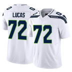 S.Seahawks #72 Abraham Lucas Player White Limited Vapor F.U.S.E. Home Game Ddoa Stitched Jerseys