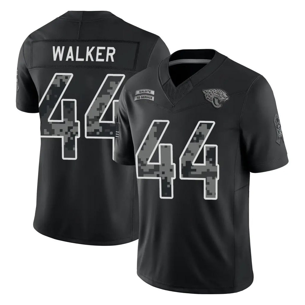 J.Jaguars #44 Travon Walker Player Black Limited 2026 Salute to Service Home Game Ddoa Stitched Jerseys