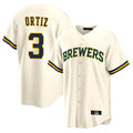 M.Brewers #3 Joey Ortiz Player Cream Home Game Ddoa Stitched Jerseys