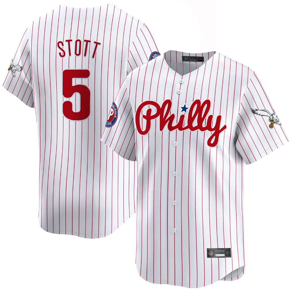 P.Phillies #5 Bryson Stott Player White Pinstripe Phillies & Eagles Vapor Premier Limited Ddoa Stitched Jerseys