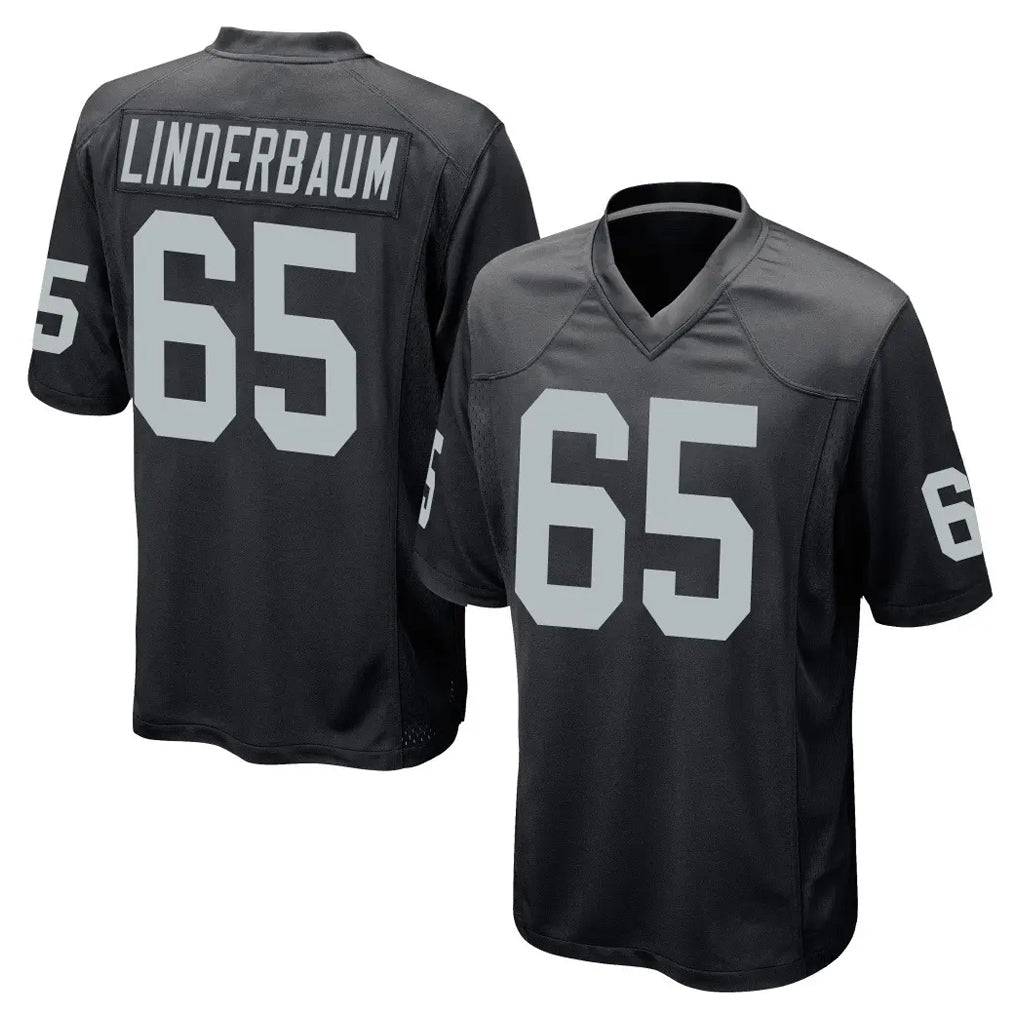 LV.Raiders #65 Tyler Linderbaum Player Black Home Game Ddoa Stitched Jerseys
