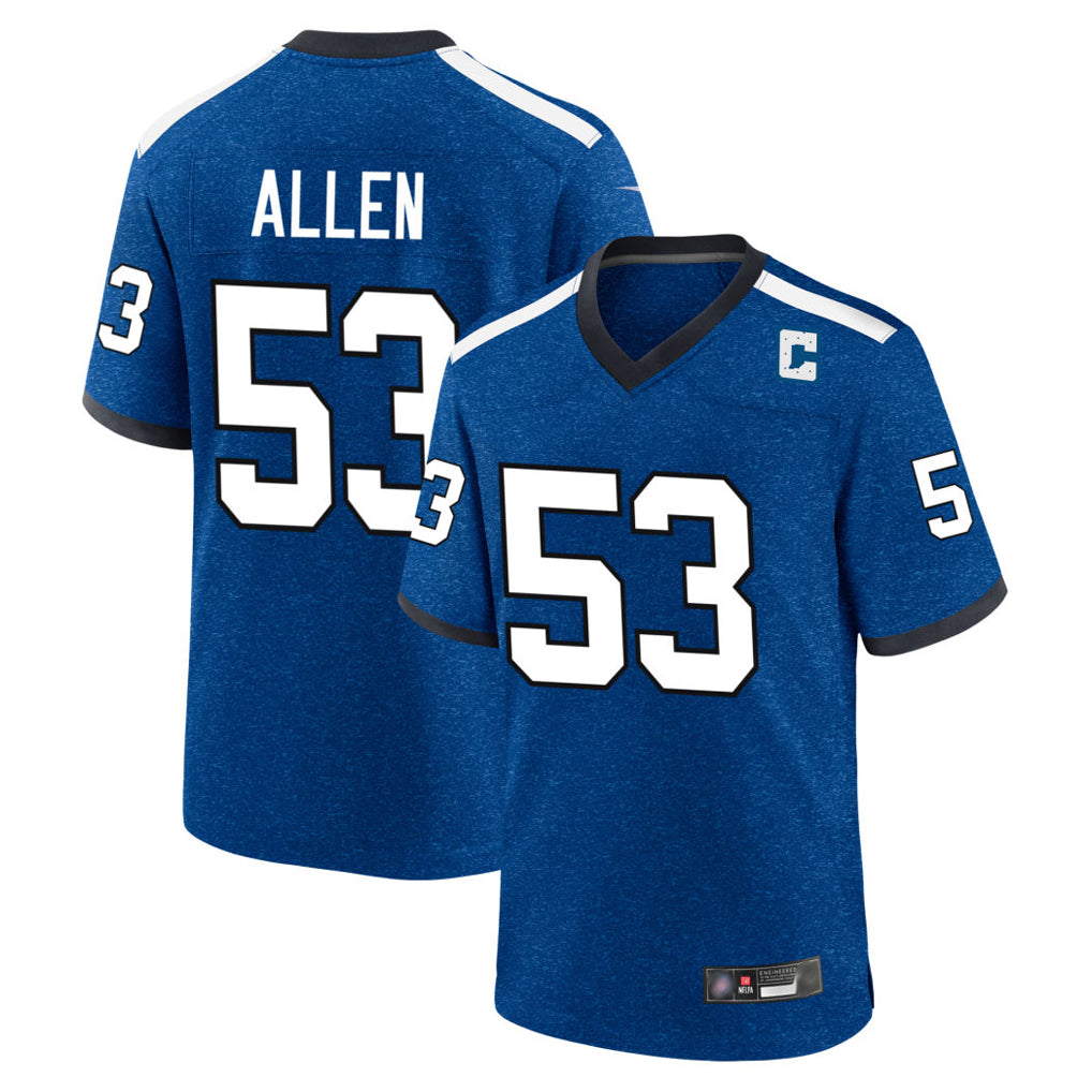 IN.Colts #53 CJ Allen Player Royal Alternate Indiana Nights Home Game Ddoa Stitched Jerseys