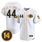 C.Reds #44 Elly De La Cruz Player White-Gold Vapor Premier Limited Home Ddoa Stitched Jerseys