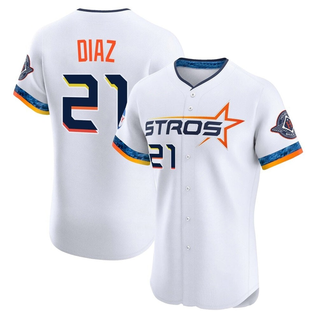 H.Astros #21 Yainer Diaz Player White City Connect Limited Elite Home Ddoa Stitched Jerseys