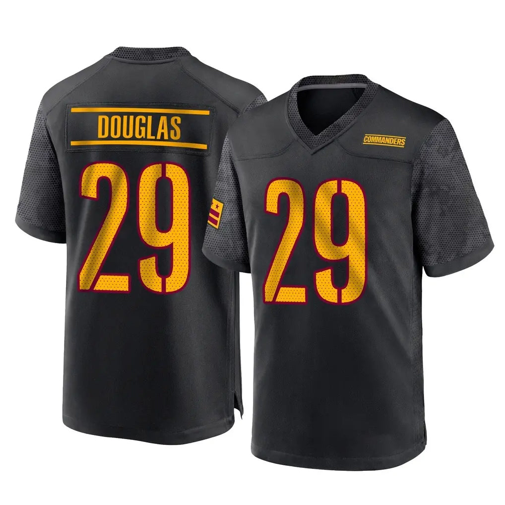 W.Commanders #29 Rasul Douglas Player Black Home Game Ddoa Stitched Jerseys