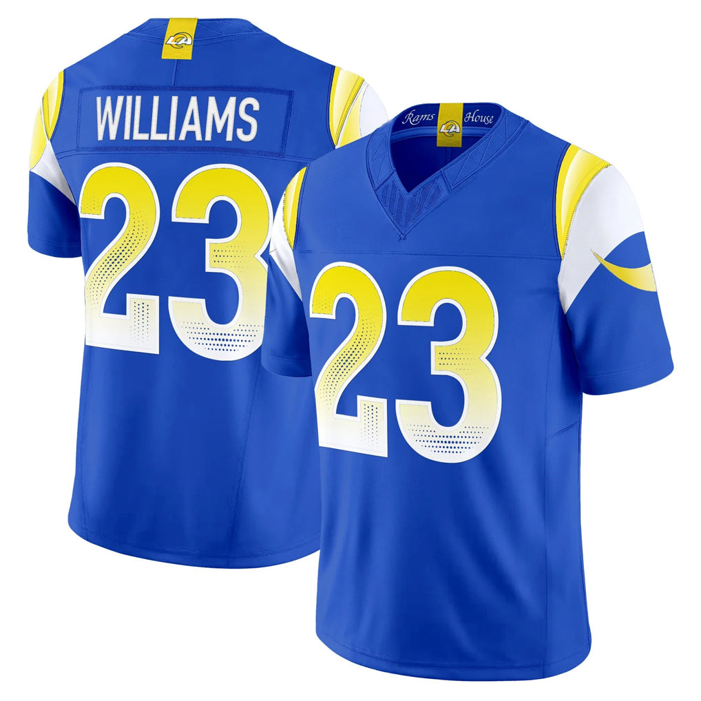 LA.Rams #23 Kyren Williams Player Royal Rivalries Vapor Limited Home Game Ddoa Stitched Jerseys