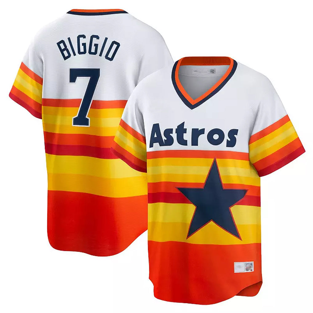 H.Astros #7 Craig Biggio Player Rainbow Cooperstown Collection T-shirt Ddoa Stitched Jerseys