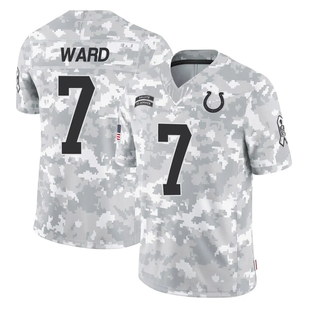IN.Colts #7 Charvarius Ward Sr. Player Arctic Camo Salute To Service Limited Game Ddoa Stitched Jerseys