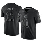 GB.Packers #11 Jayden Reed Player Black Reflective Limited Home Game Ddoa Stitched Jerseys