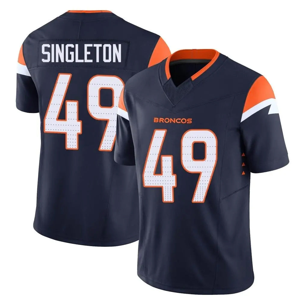 D.Broncos #49 Alex Singleton Player Navy Limited Vapor F.U.S.E. Home Game Ddoa Stitched Jerseys