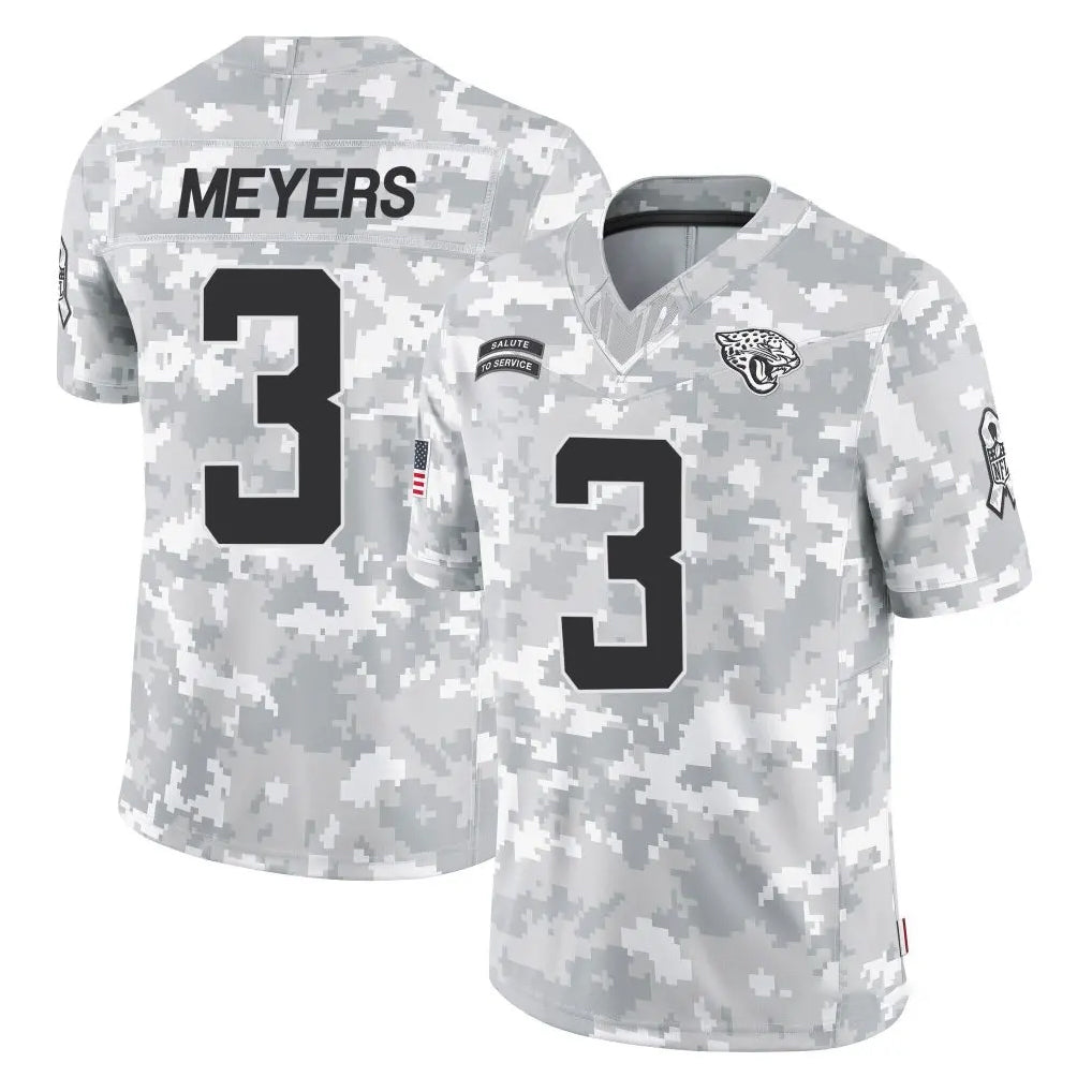 J.Jaguars #3 Jakobi Meyers Player Arctic Camo Salute To Service Limited Game Ddoa Stitched Jerseys