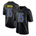 LA.Rams #15 Ty Simpson Player Black Fashion Limited Home Game Ddoa Stitched Jerseys