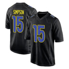 LA.Rams #15 Ty Simpson Player Black Fashion Limited Home Game Ddoa Stitched Jerseys