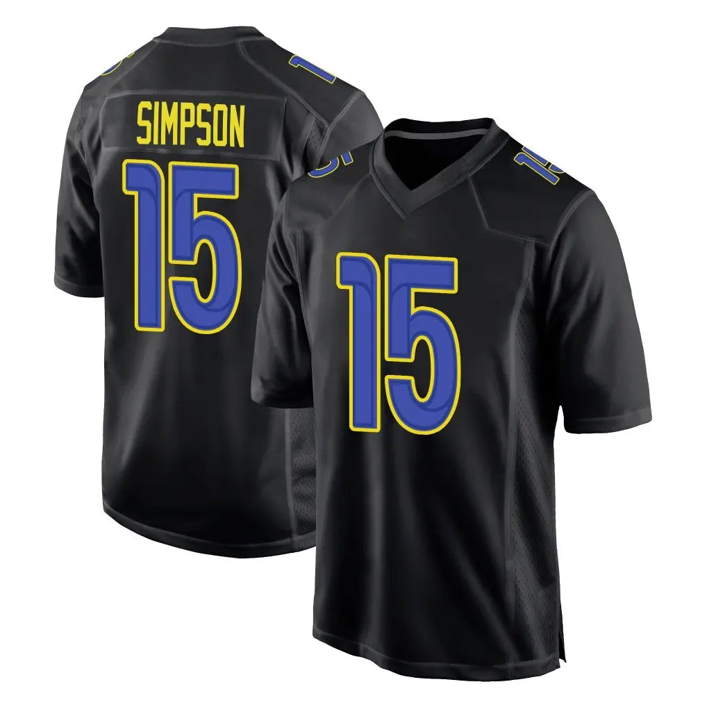 LA.Rams #15 Ty Simpson Player Black Fashion Limited Home Game Ddoa Stitched Jerseys