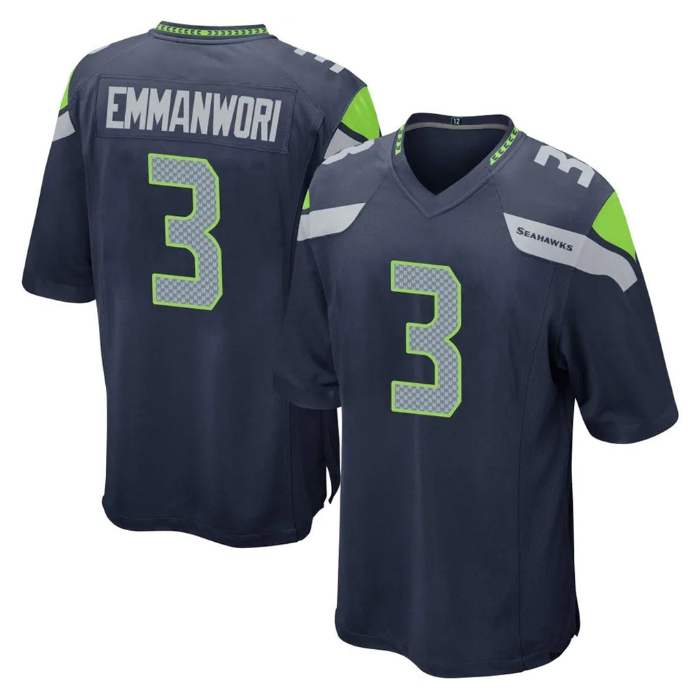 S.Seahawks #3 Nick Emmanwori Player Navy Home Game Ddoa Stitched Jerseys