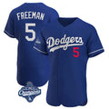LA.Dodgers #5 Freddie Freeman Player Royal World Series Meet Limited Elite Home Ddoa Stitched Jerseys