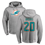 M.Dolphins #20 Jordyn Brooks Player Gray LOGO Pullover Hoodies Limited Ddoa Stitched Jerseys