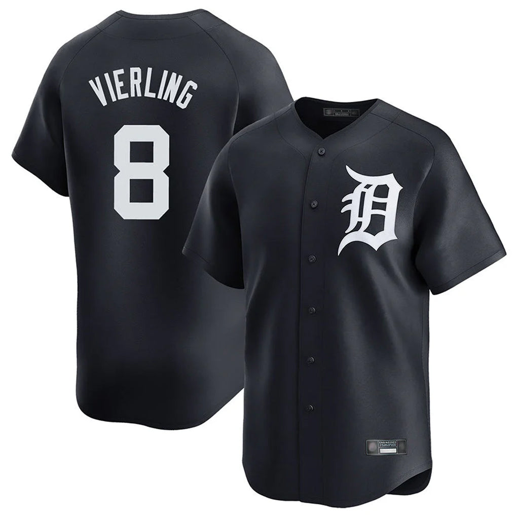 D.Tigers #8 Matt Vierling Player Navy Home Limited Game Ddoa Stitched Jerseys