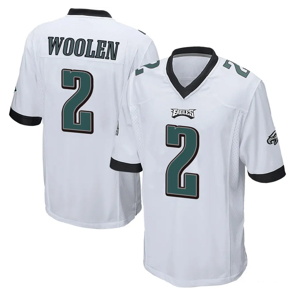 P.Eagles #2 Riq Woolen Player White Home Game Ddoa Stitched Jerseys