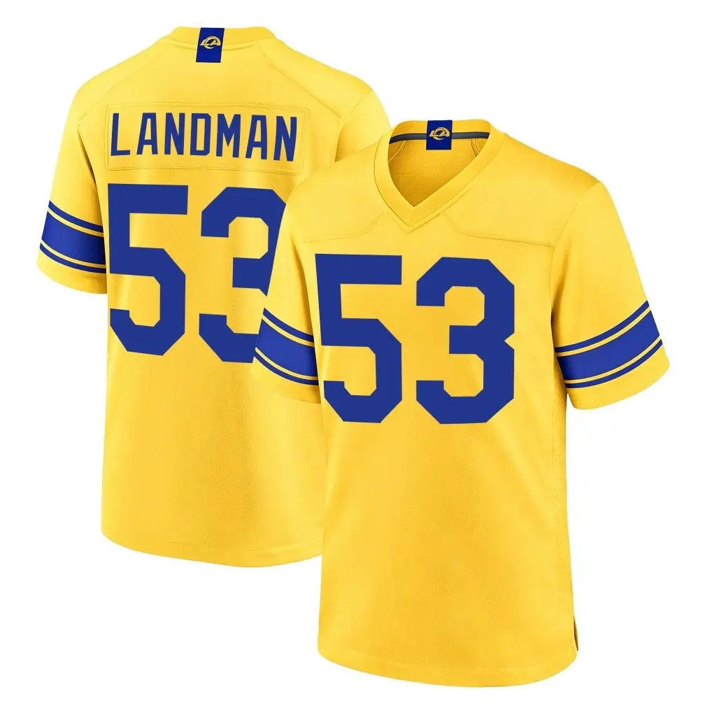 LA.Rams #53 Nate Landman Player Gold Classic Sol Home Game Ddoa Stitched Jerseys