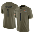 D.Broncos #1 Evan Engram Player Olive Salute To Service Limited Ddoa Stitched Jerseys