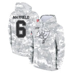 TB.Buccaneers #6 Baker Mayfield Player Arctic Camo Limited Salute to Service Pullover Hoodies Game Ddoa Stitched Jerseys