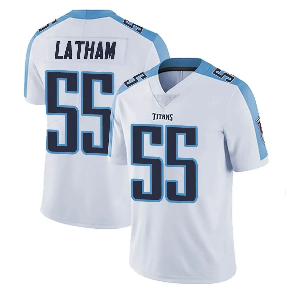 T.Titans #55 JC Latham Player White Limited Vapor Untouchable Home Game Ddoa Stitched Jerseys