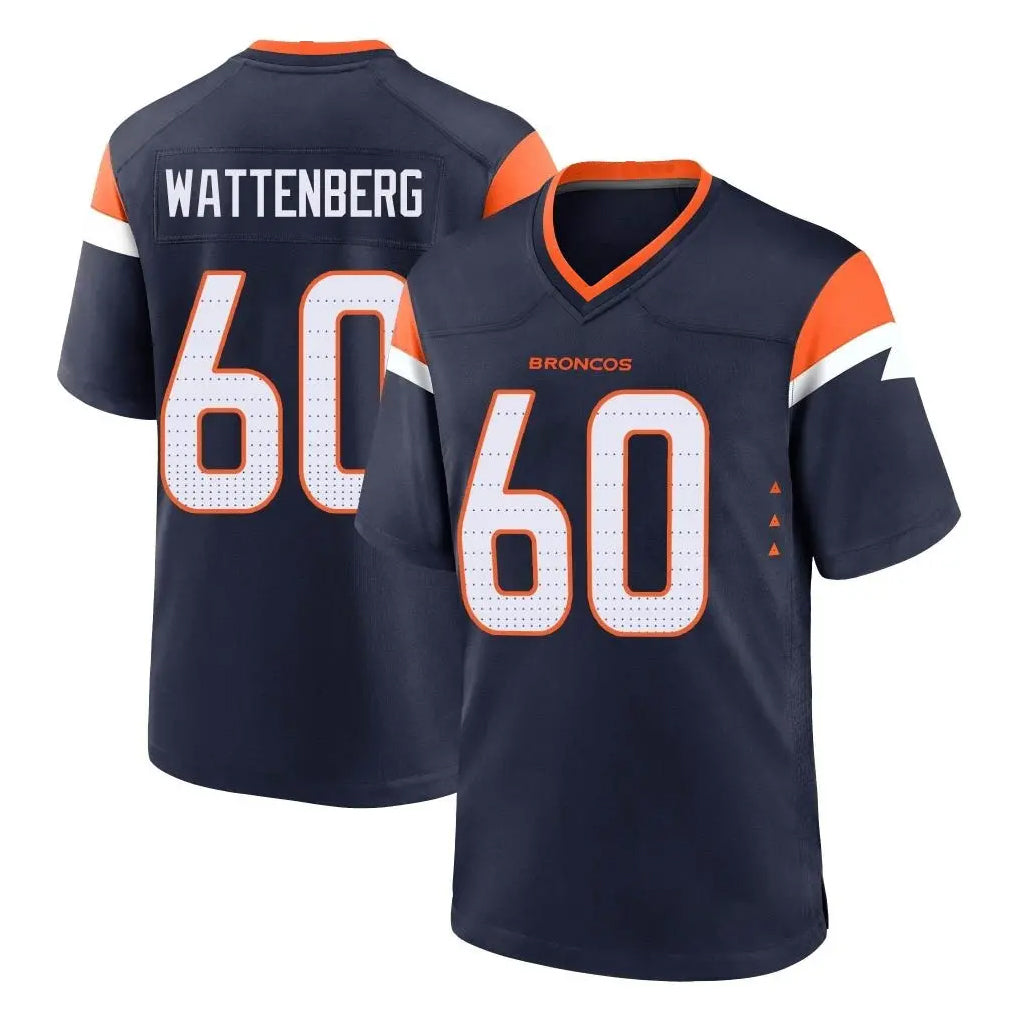 D.Broncos #60 Luke Wattenberg Player Navy Home Game Ddoa Stitched Jerseys