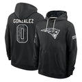 NE.Patriots #0 Christian Gonzalez Player 2026 Black Logo Pullover Hoodies Limited Game Ddoa Stitched Jerseys