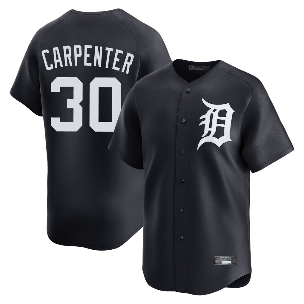 D.Tigers #30 Kerry Carpenter Player Navy Home Limited Game Ddoa Stitched Jerseys