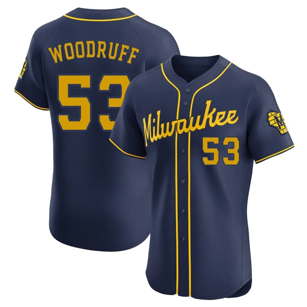 M.Brewers #53 Brandon Woodruff Player Navy Home Limited Elite Ddoa Stitched Jerseys