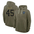 D.Lions #45 Devin White Player Olive Salute to Service Pullover Hoodies Limited Ddoa Stitched Jerseys