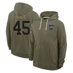 D.Lions #45 Devin White Player Olive Salute to Service Pullover Hoodies Limited Ddoa Stitched Jerseys