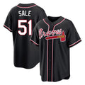 A.Braves #51 Chris Sale Player Black Fashion Out Game Ddoa Stitched Jerseys