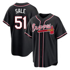 A.Braves #51 Chris Sale Player Black Fashion Out Game Ddoa Stitched Jerseys