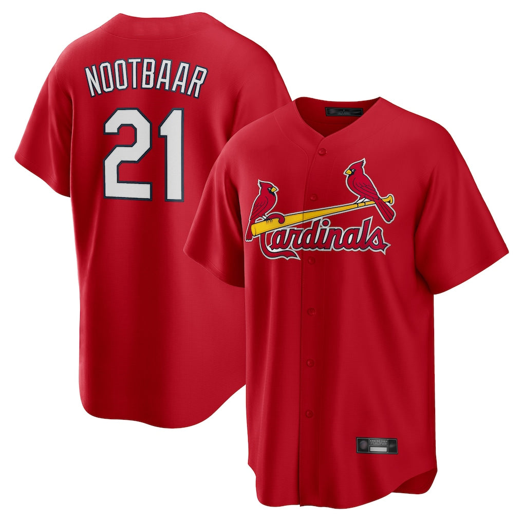 St. Louis Cardinals #21 Lars Nootbaar Player Red Home Game Ddoa Stitched Jerseys