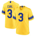LA.Rams #3 Kam Curl Player Gold Classic Sol Home Game Ddoa Stitched Jerseys
