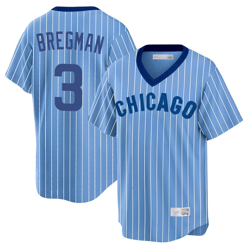 C.Cubs #3 Alex Bregman Player Blue T-shirt Cooperstown Collection Limited Ddoa Stitched Jerseys