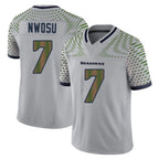 S.Seahawks #7 Uchenna Nwosu Player Grey Limited 2025 Rivalries Collection Home Game Ddoa Stitched Jerseys