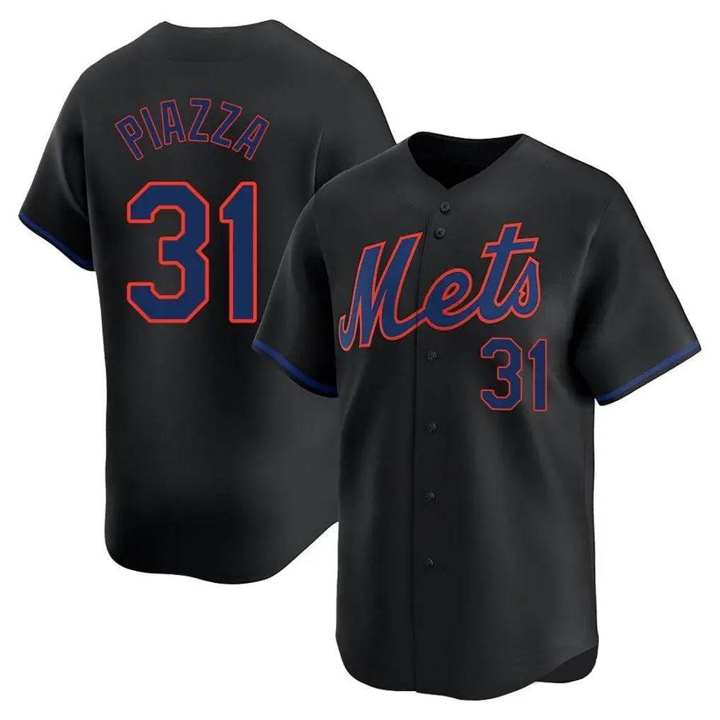 NY.Mets #31 Mike Piazza Player Black Alternate Home Limited Ddoa Stitched Jerseys