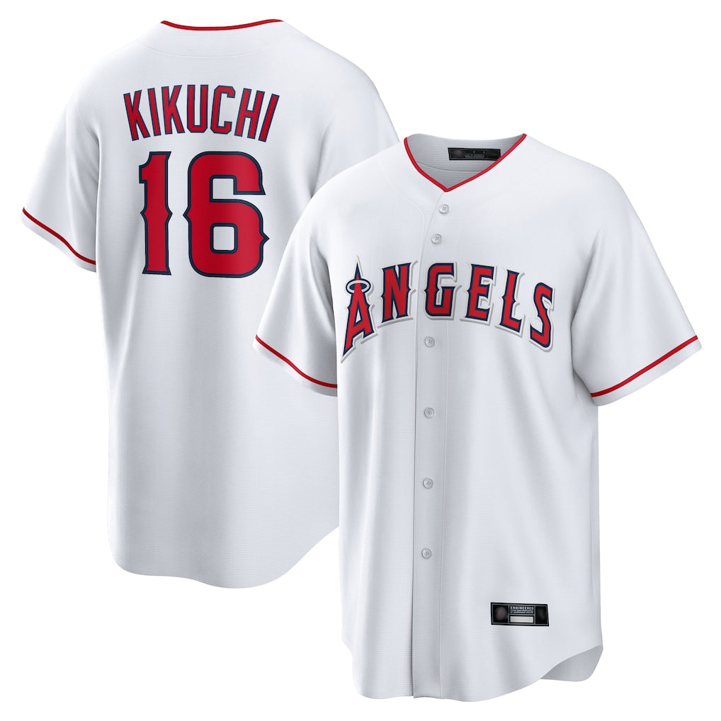 LA.Angels #16 Yusei Kikuchi Player White Home Game Ddoa Stitched Jerseys