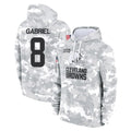 C.Browns #8 Dillon Gabriel Player Arctic Camo Salute to Service Hoodies Limited Game Ddoa Stitched Jerseys