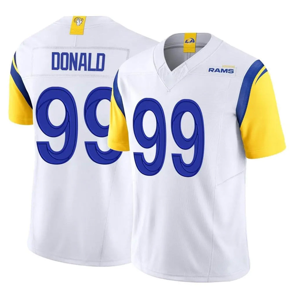 LA.Rams #99 Aaron Donald Player White Limited Vapor F.U.S.E. Home Game Ddoa Stitched Jerseys