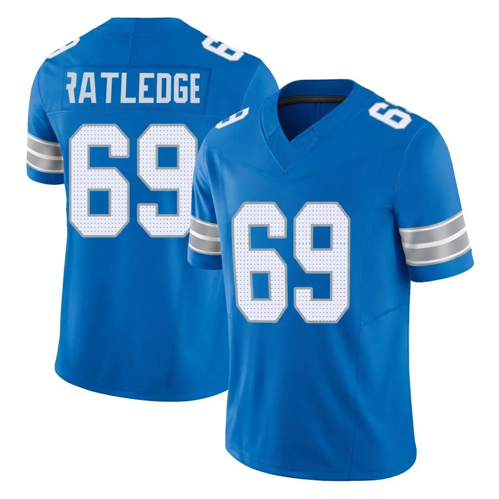 D.Lions #69 Tate Ratledge Player Blue Limited Vapor F.U.S.E. Alternate Home Game Ddoa Stitched Jerseys