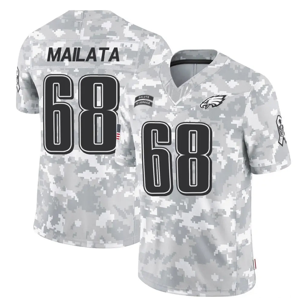 P.Eagles #68 Jordan Mailata Player Arctic Camo Salute to Service Limited Game Ddoa Stitched Jerseys
