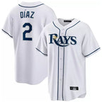 T.Bay Rays #2 Yandy Diaz Player White Home Game Ddoa Stitched Jerseys
