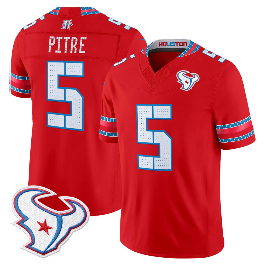 H.Texans #5 Jalen Pitre Player Red 2026 Rivalries Vapor Limited Home Game Ddoa Stitched jerseys